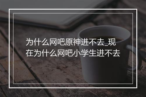为什么网吧原神进不去_现在为什么网吧小学生进不去