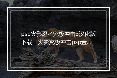 psp火影忍者究极冲击3汉化版下载　火影究极冲击psp金手指